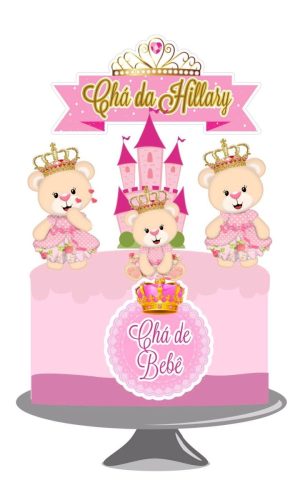 Arquivo topo de bolo ursa princesa