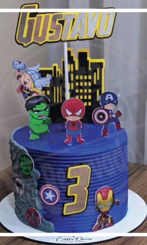 Arquivo Topo de Bolo Vingadores Baby (Cute)