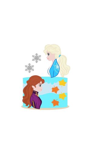 Arquivo Topo Frozen Ana e Elsa Meio Corpo