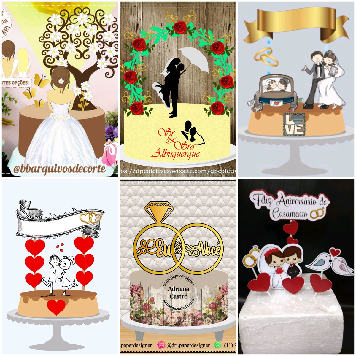 ARQUIVOS DE CORTE TOPO DE BOLO casamento - Imagem 2