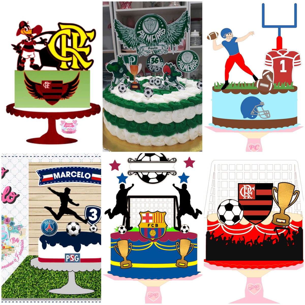 ARQUIVOS DE CORTE TOPO DE BOLO futebol times - Imagem 2