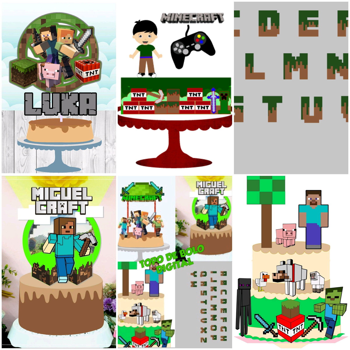 ARQUIVOS DE CORTE TOPO DE BOLO Minecraft