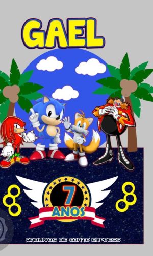 Arquivos de Corte Topo de Bolo Sonic Nome Personalizado