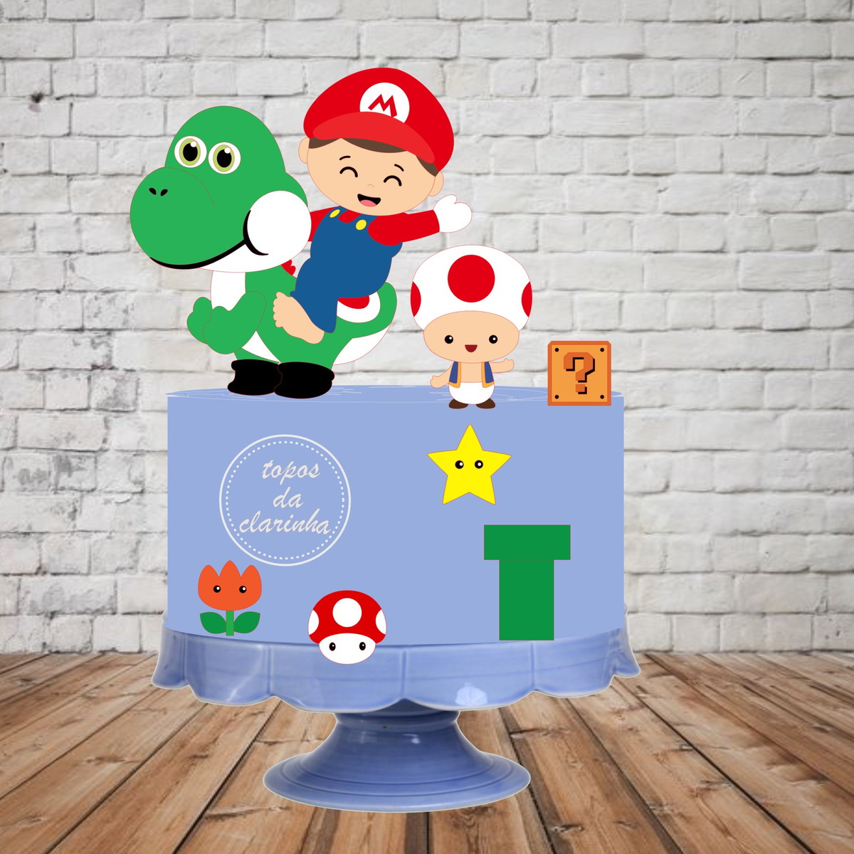 ARQUIVOS DE CORTE TOPO DE BOLO SUPER MARIO BABY CAMADA