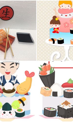 ARQUIVOS DE CORTE TOPO DE BOLO sushi