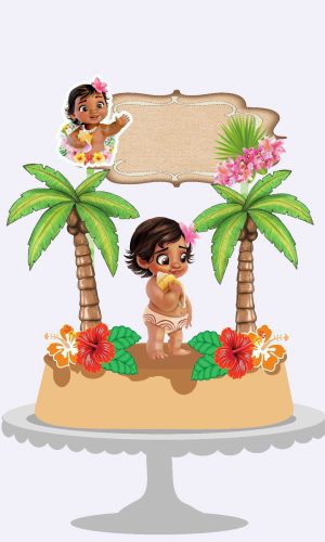 Arquivos Silhouette topo de bolo Moana Baby em camadas