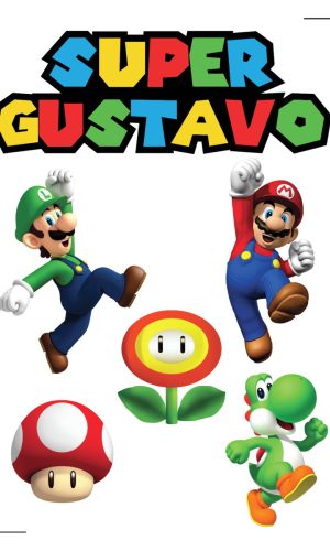 Arte digital topo de bolo Super Mário