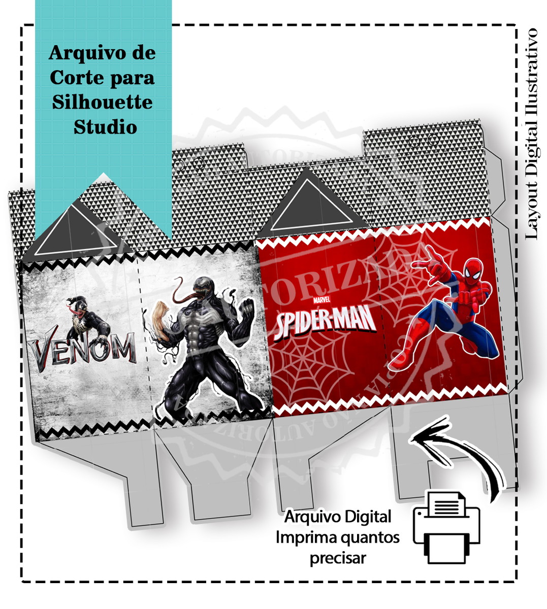 CAIXA MILK VENOM E HOMEM ARANHA - ARQUIVO DIGITAL