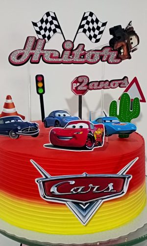 COMBO + Arquivo de Corte - Topo de Bolo Carros Disney