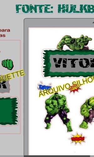 COMBO + Arquivo de Corte - Topo de Bolo Hulk 3
