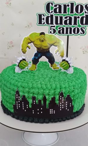 COMBO + Arquivo de Corte - Topo de Bolo Hulk