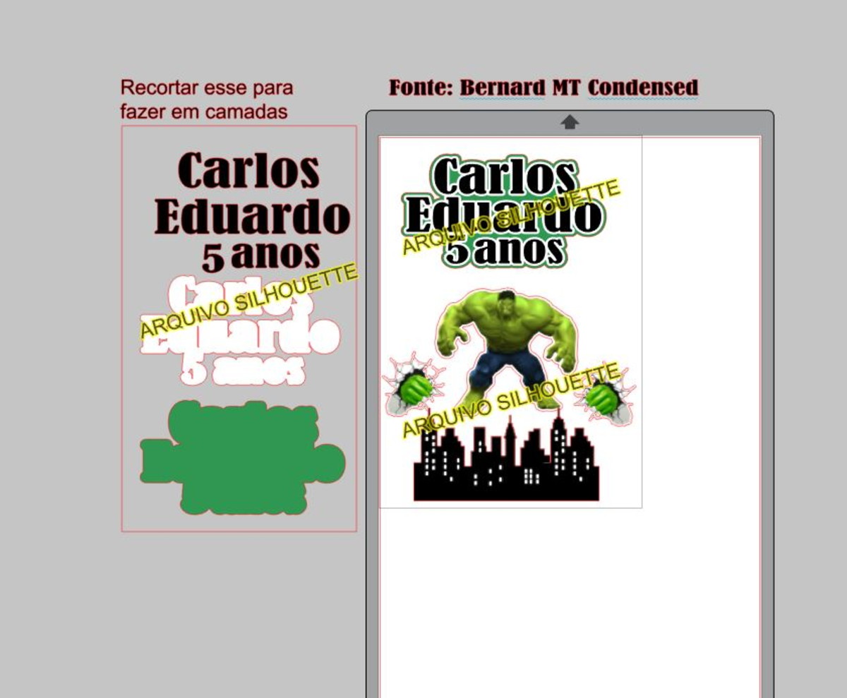 COMBO + Arquivo de Corte - Topo de Bolo Hulk - Imagem 5