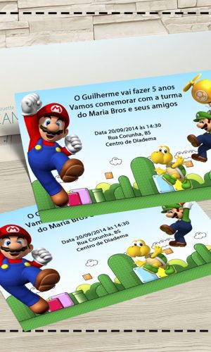 CONVITE SUPER MARIO BROS - ARQUIVO DIGITAL