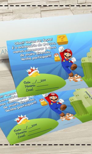 CONVITE SUPER MARIO BROS - ARQUIVO DIGITAL