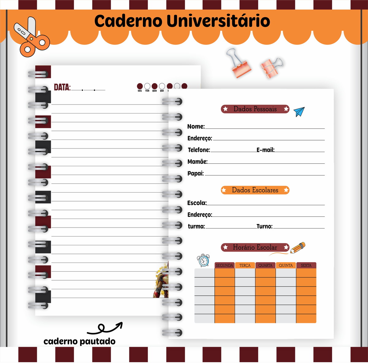 Etiquetas. Cadernos, Homem de Ferro em Png e pdf - Imagem 2