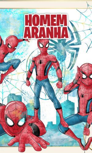 Homem Aranha Aquarela Kit Digital