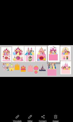 Kit 8 Topos de Bolo Princesas + 4 ARQUIVOS A SUA ESCOLHA