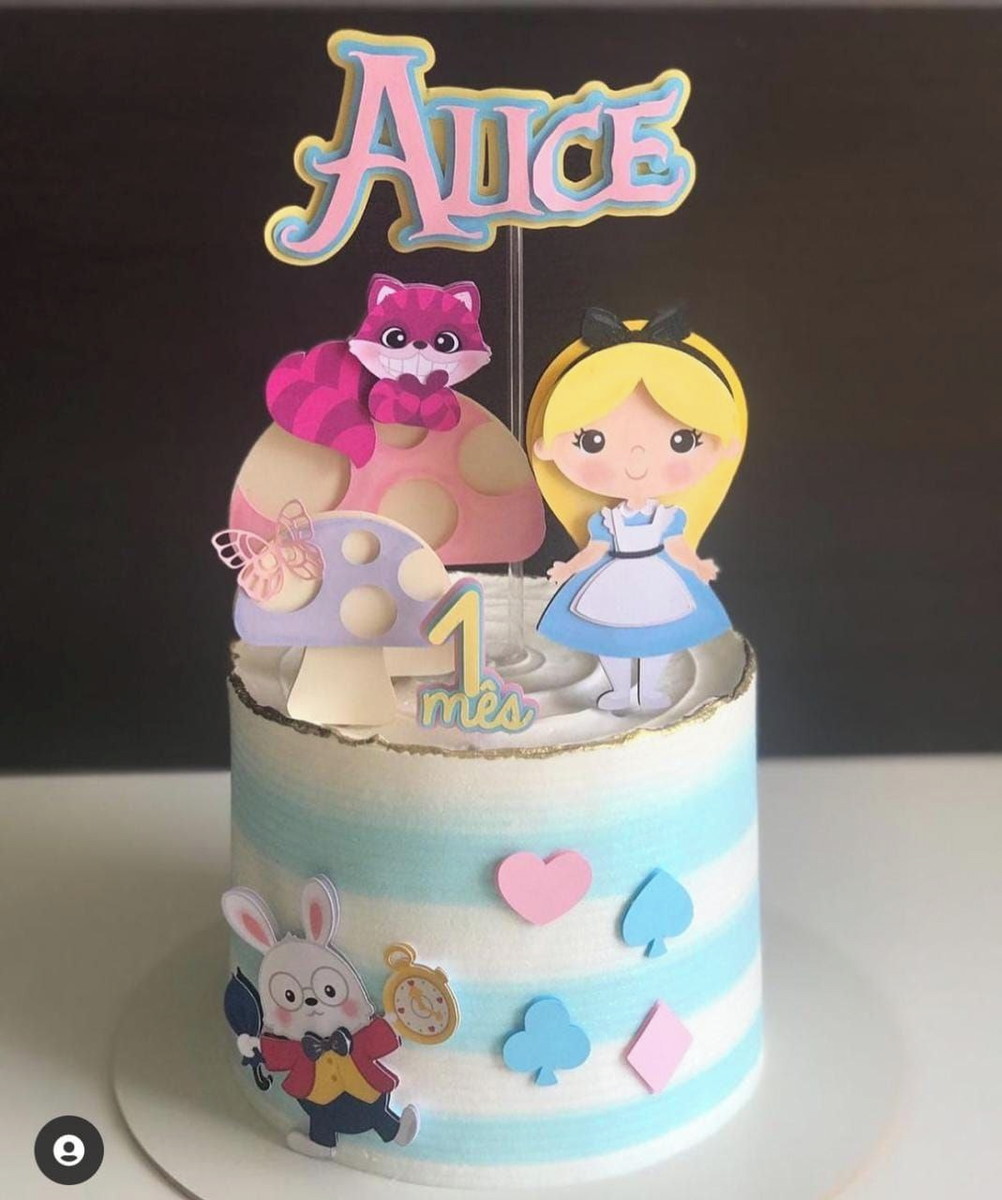 kit arquivo corte Topo bolo Alice cute