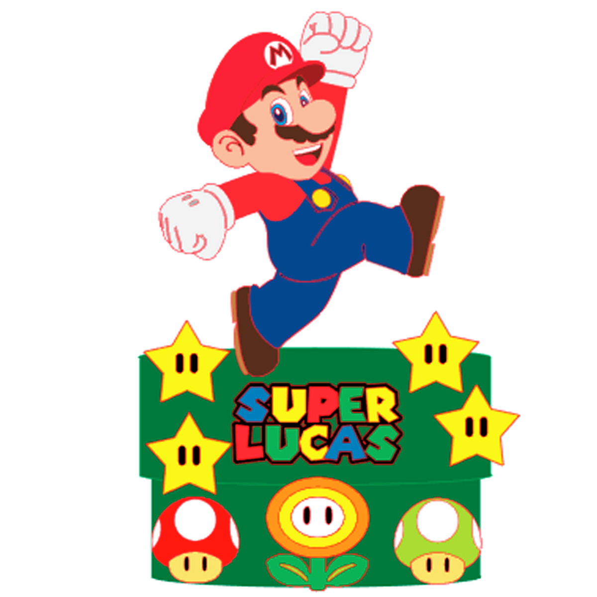 Kit C/ 5 Arquivo De Corte: Topo De Bolo Super Mario 003 - Imagem 2
