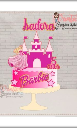Kit com 3 Topos no Tema Barbie