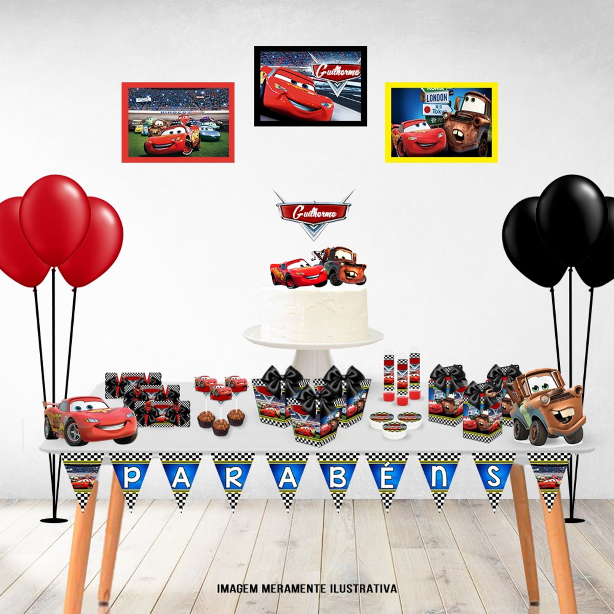 Kit com 5 arquivos de corte: 563-KIT FESTA CARROS EM STUDIO