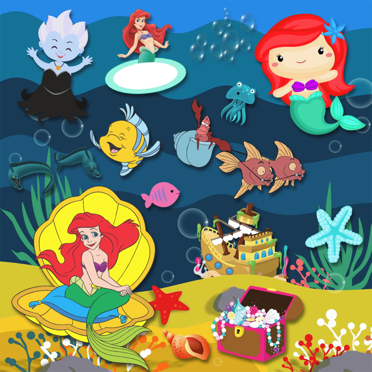 Kit Digital a Pequena Sereia (ariel) - Imagem 3