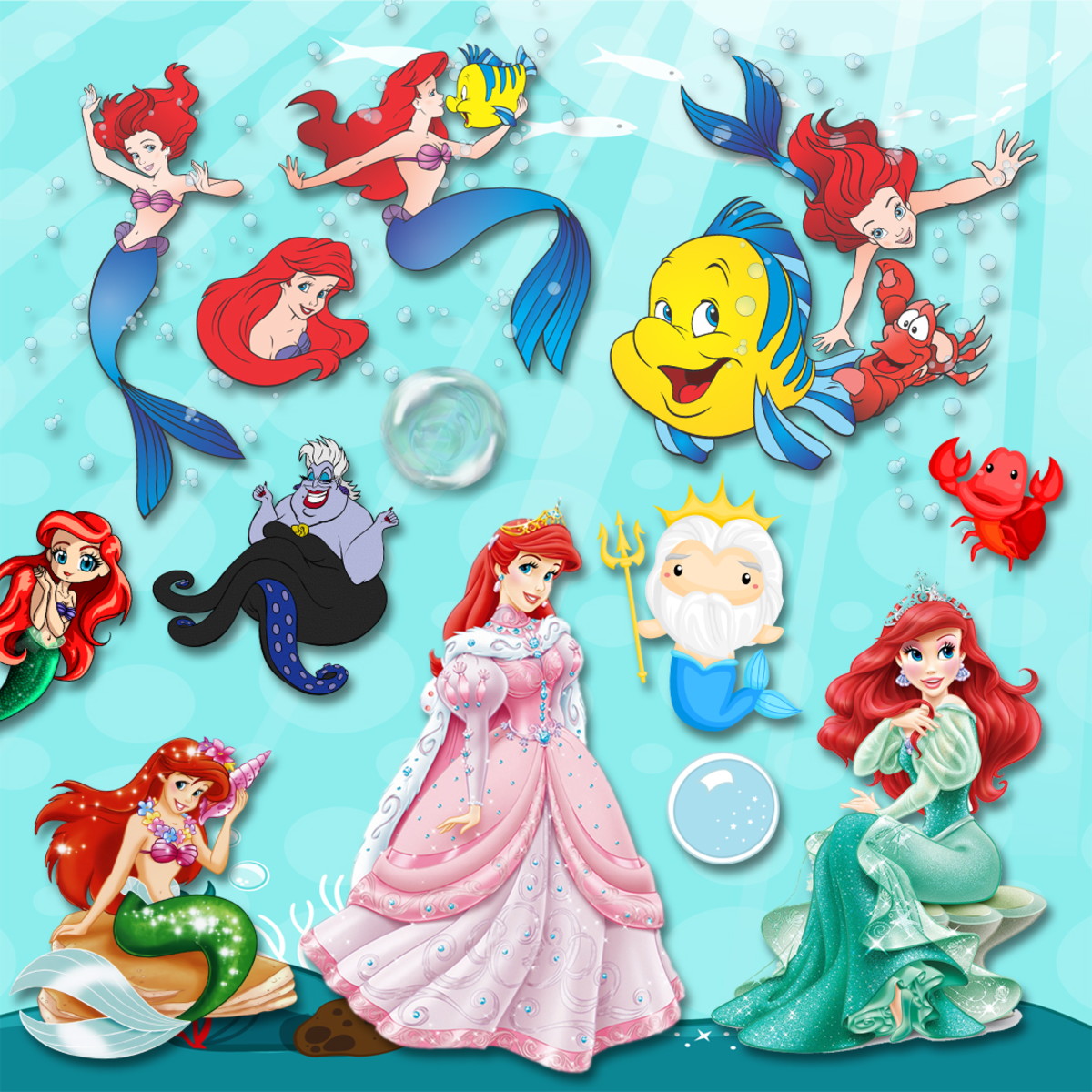 Kit Digital a Pequena Sereia (ariel) - Imagem 2
