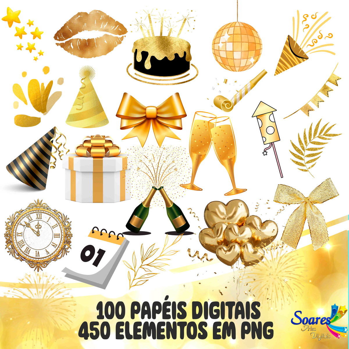 Kit Digital Ano Novo 2024