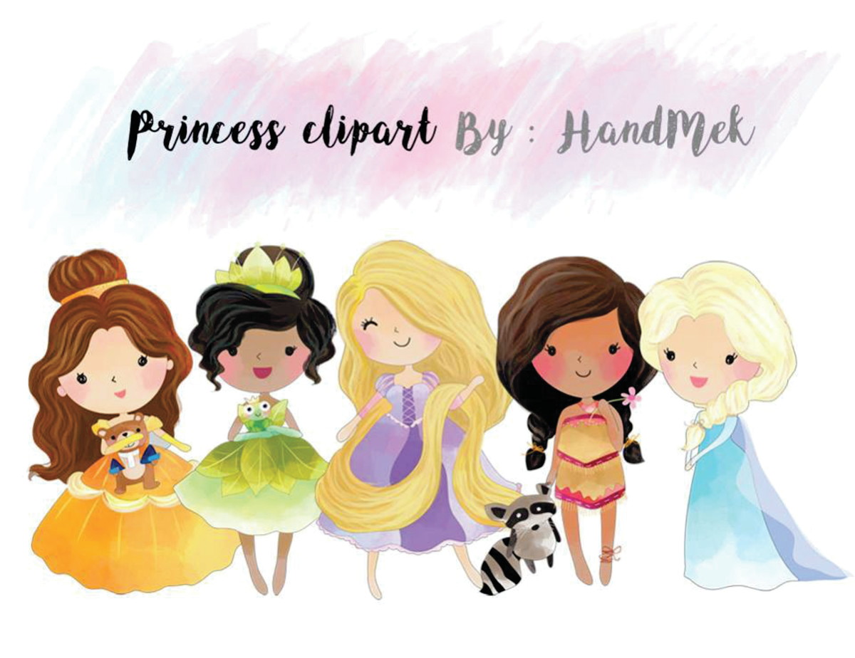 Kit digital aquarelado Princesas