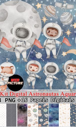 Kit Digital Astronauta Aquarela