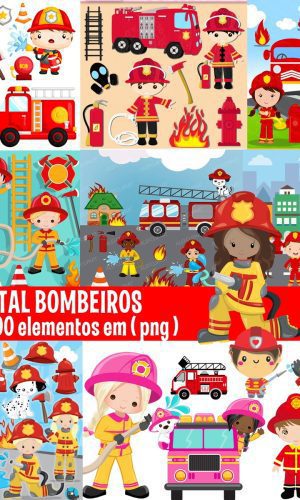 Kit Digital Bombeiros Scrapbook