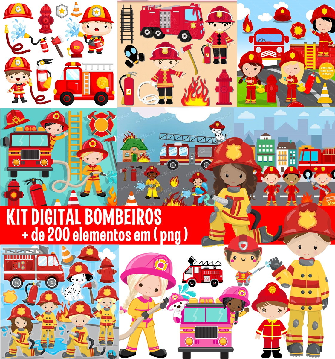 Kit Digital Bombeiros Scrapbook