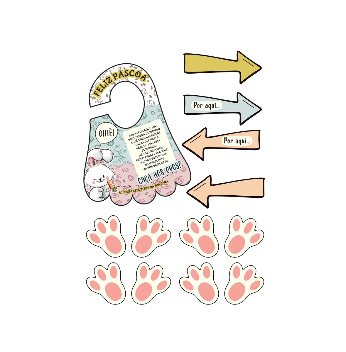Kit Digital Caça aos Ovos de Páscoa para Imprimir em pdf - Imagem 3