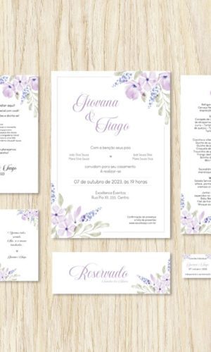 Kit Digital de Identidade Visual para Casamento Lavanda