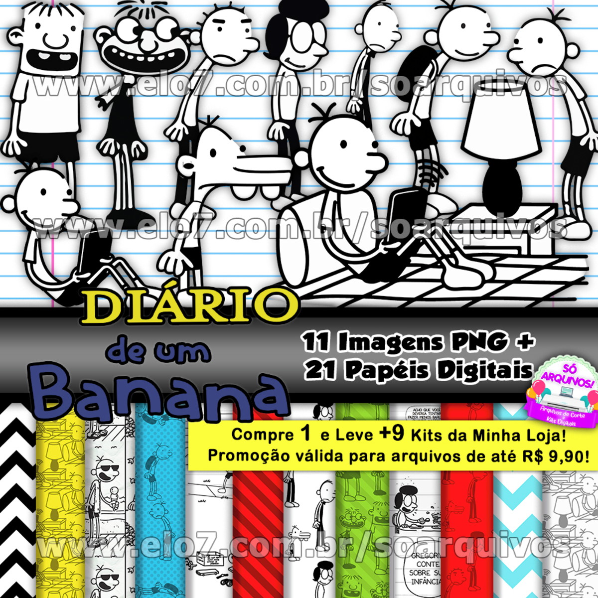 Kit Digital Diário de Um Banana