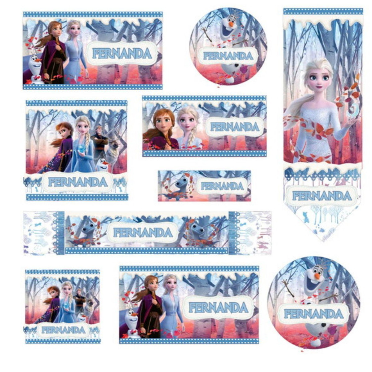 kit Digital Etiquetas escolares Frozen STUDIO