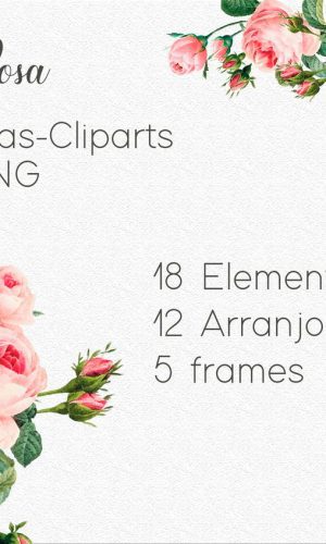Kit Digital Floral Cliparts Rosa Png