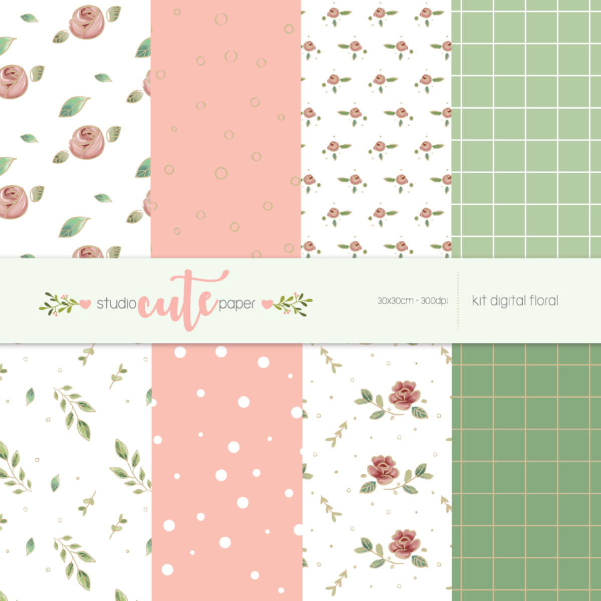 Kit Digital - Floral Papel e Frame - Imagem 2