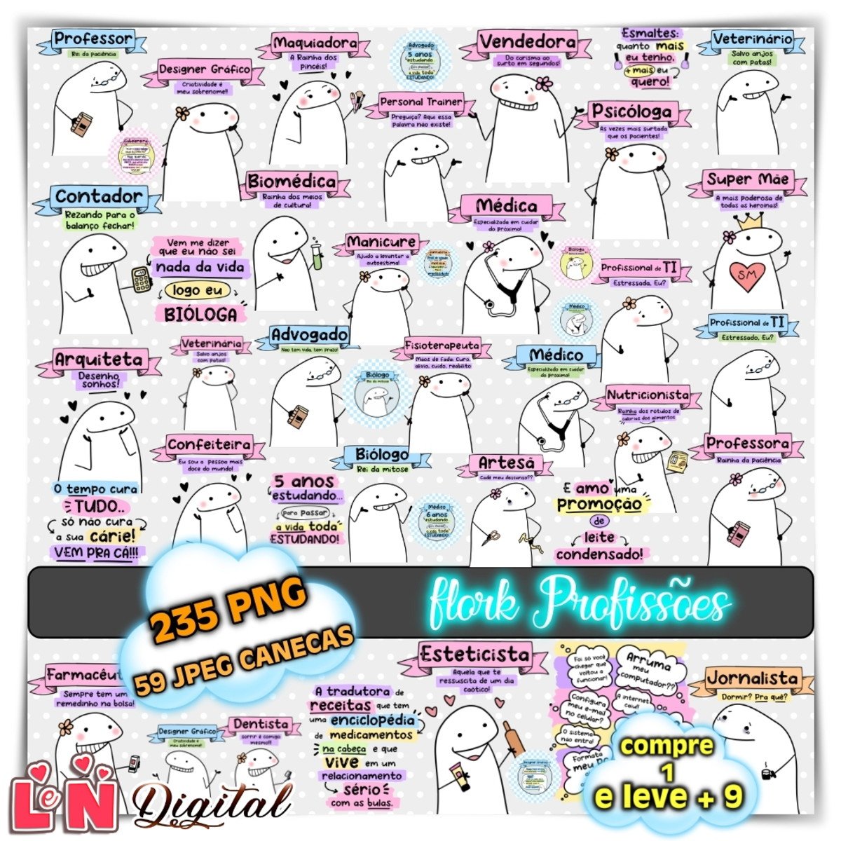 Kit Digital Flork Profissões