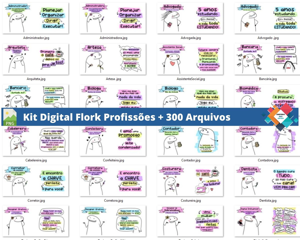 Kit Digital Flork Profissões - Imagem 4
