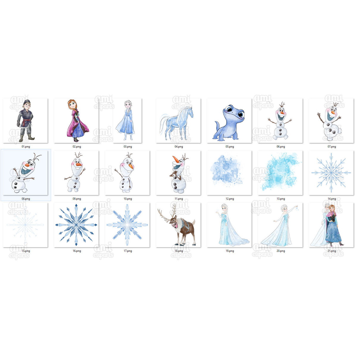 Kit Digital Frozen Aquarela - Imagem 2
