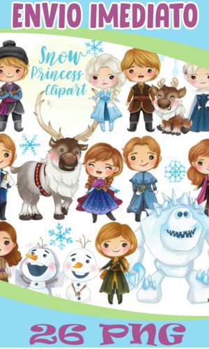 Kit Digital frozen Cute Aquarela
