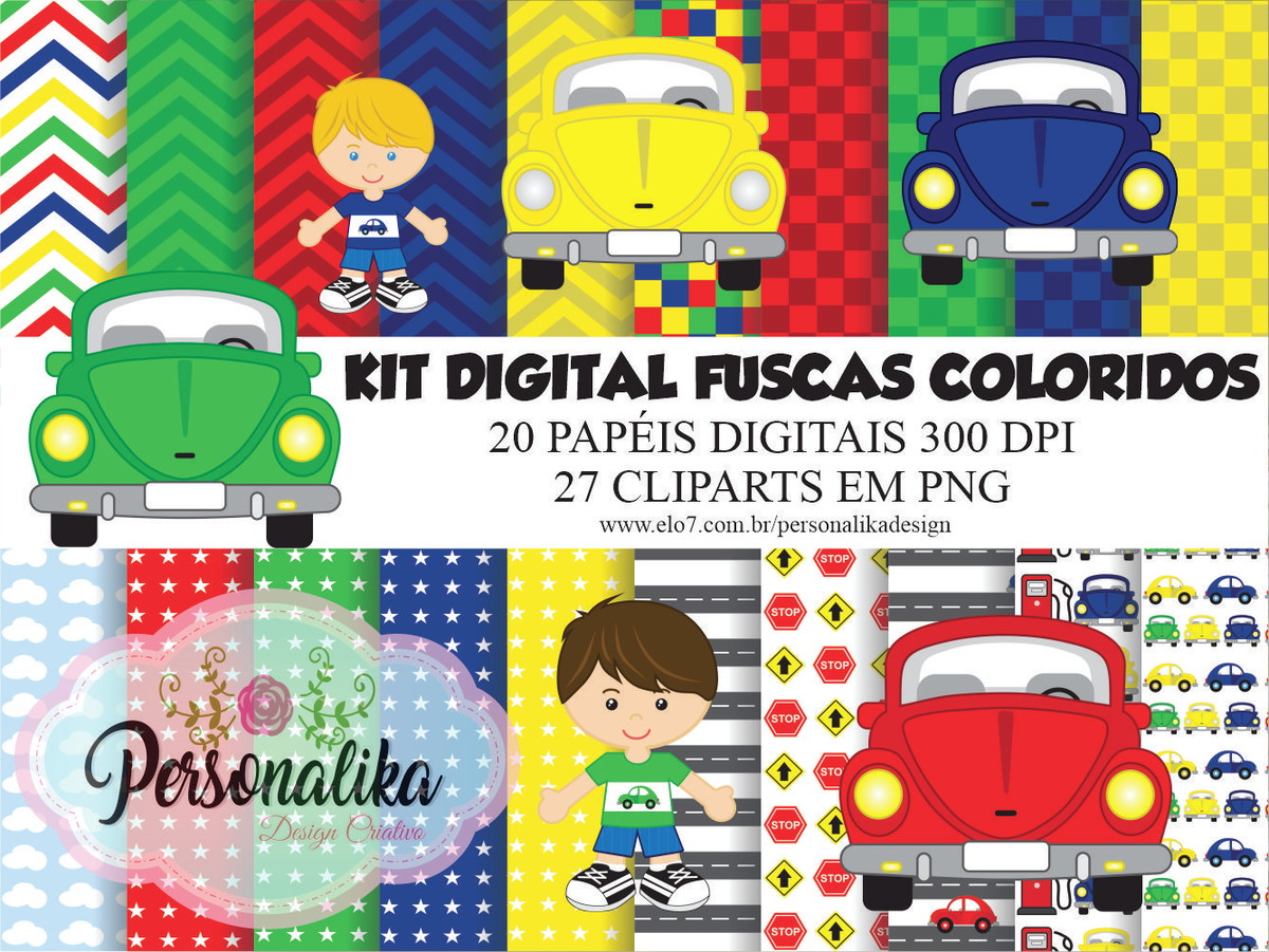 Kit Digital Fuscas Coloridos