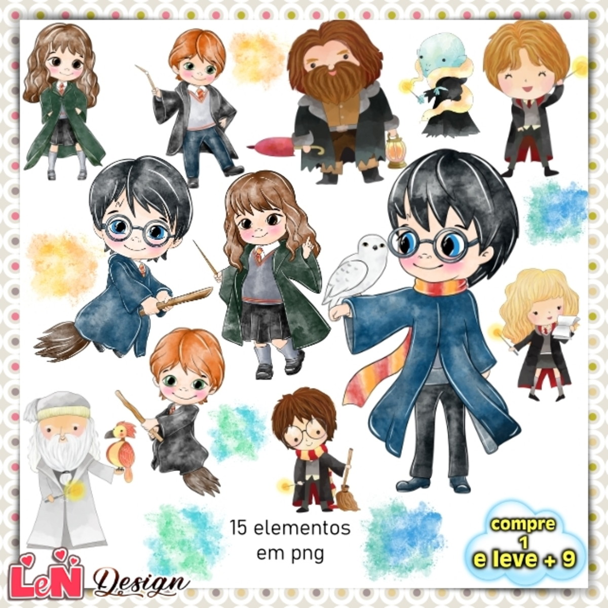 Kit Digital Harry Potter Aquarela