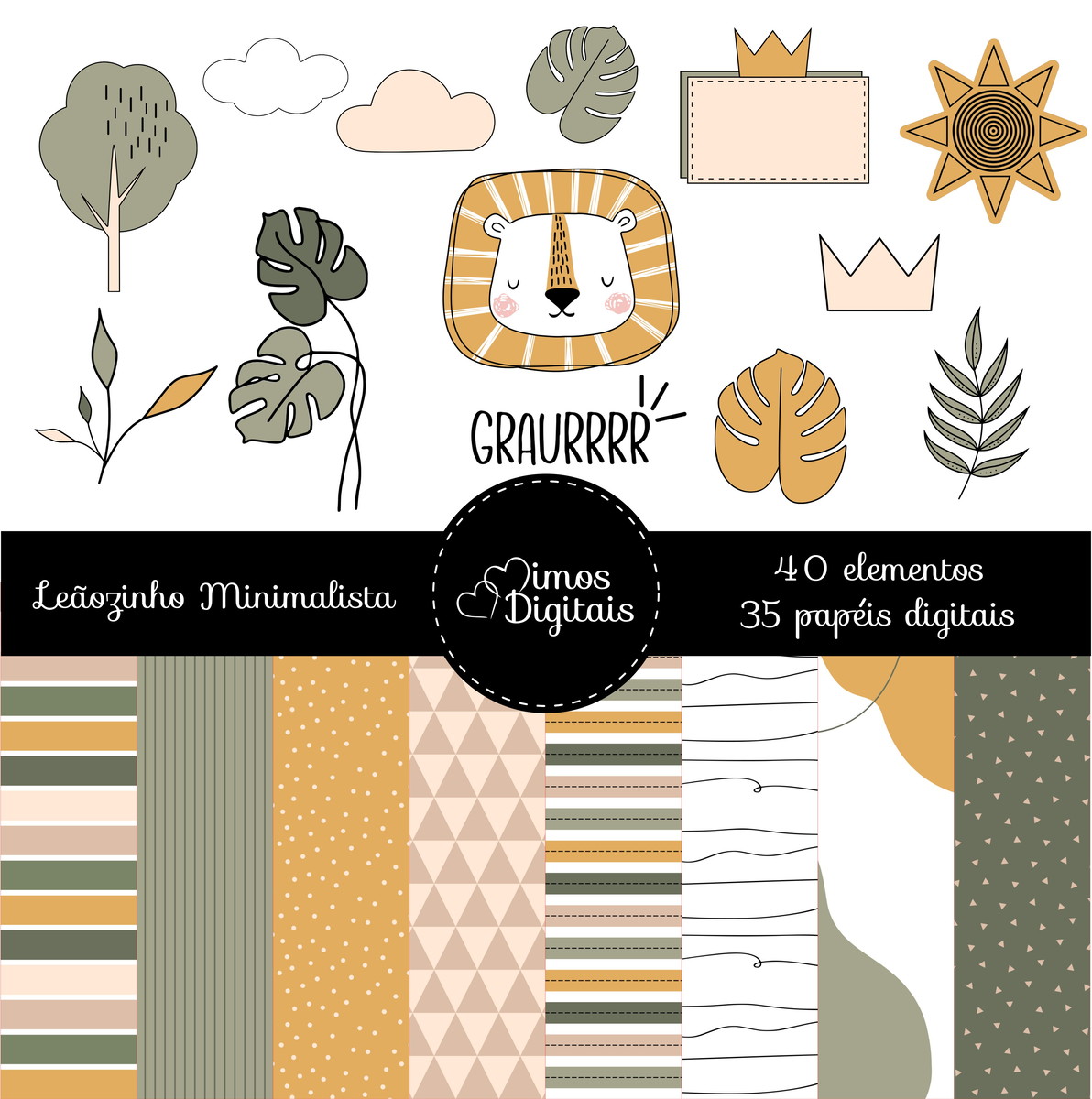 Kit Digital Leaozinho Minimalista