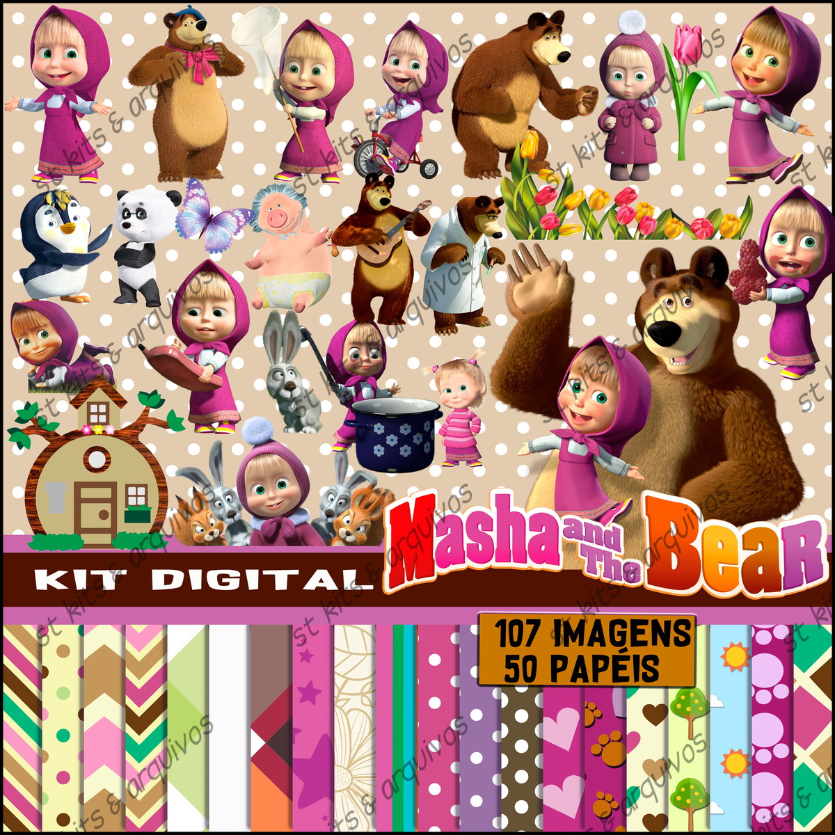 Kit Digital Masha e o Urso