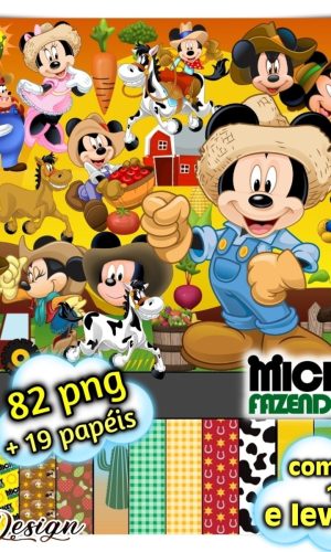 Kit Digital Mickey Fazendeiro
