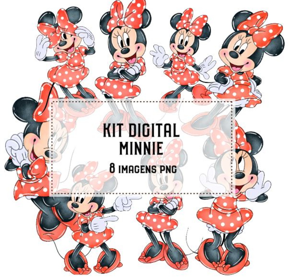Kit Digital Minnie Aquarela 1752