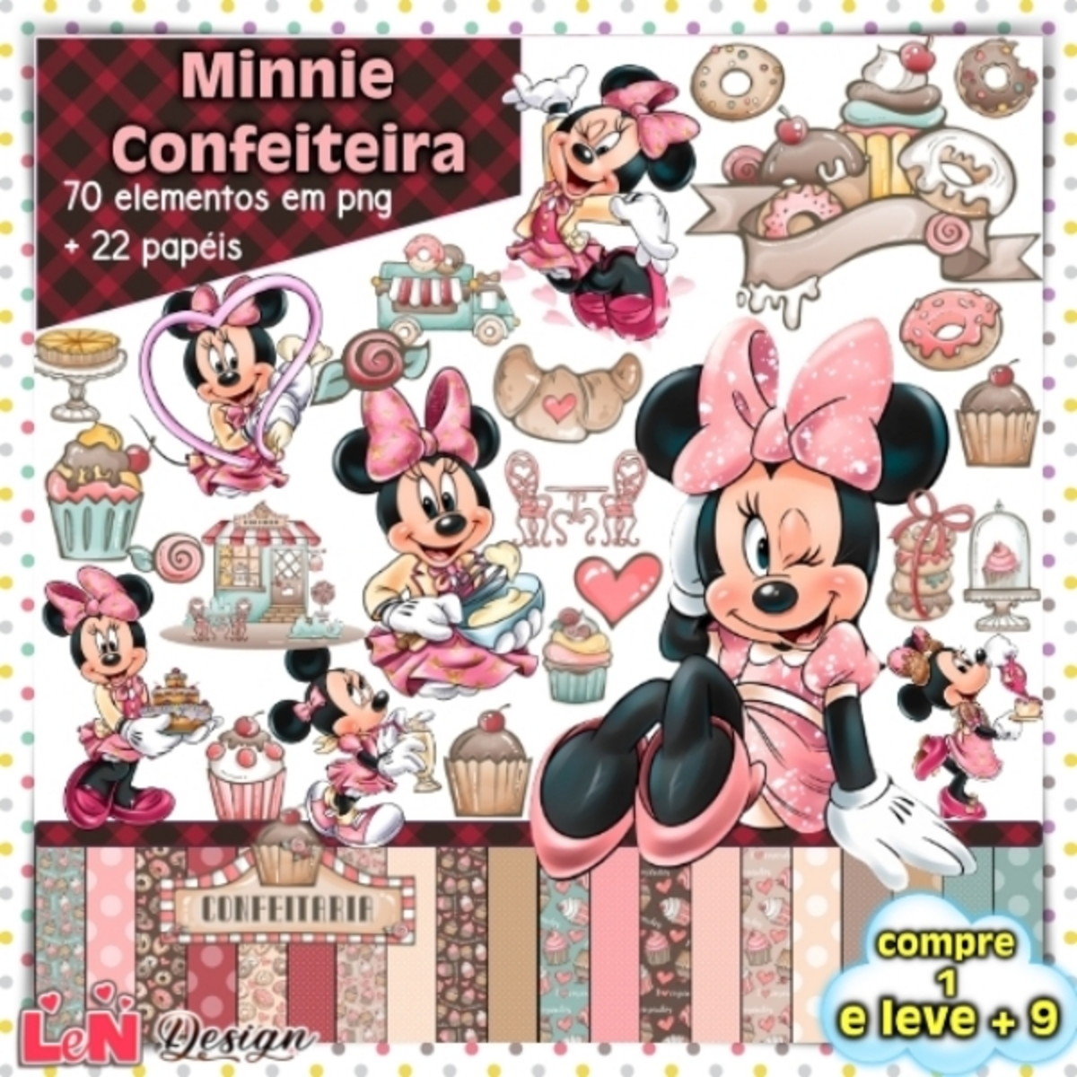 Kit Digital Minnie Confeiteira