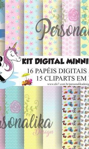 KIT DIGITAL MINNIE PRAIA